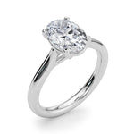 LUMEO Oval Solitaire Diamond Engagement Ring Angle View in Platinum 