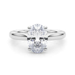 LUMEO Oval Solitaire Diamond Engagement Ring Set in Platinum 