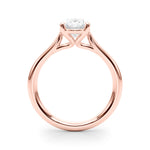 LUMEO Oval Solitaire Diamond Engagement Ring Side View in 18k Solid Rose Gold 
