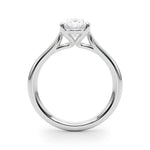 LUMEO Oval Solitaire Diamond Engagement Ring Side View in Platinum 