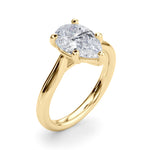 LUMEO Pear Solitaire Diamond Engagement Ring Angle View in 18k Solid Yellow Gold 