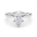 LUMEO Pear Solitaire Diamond Engagement Ring Set in Platinum 