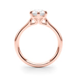 LUMEO Pear Solitaire Diamond Engagement Ring Side View in 18k Solid Rose Gold 