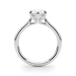 LUMEO Pear Solitaire Diamond Engagement Ring Side View in Platinum 