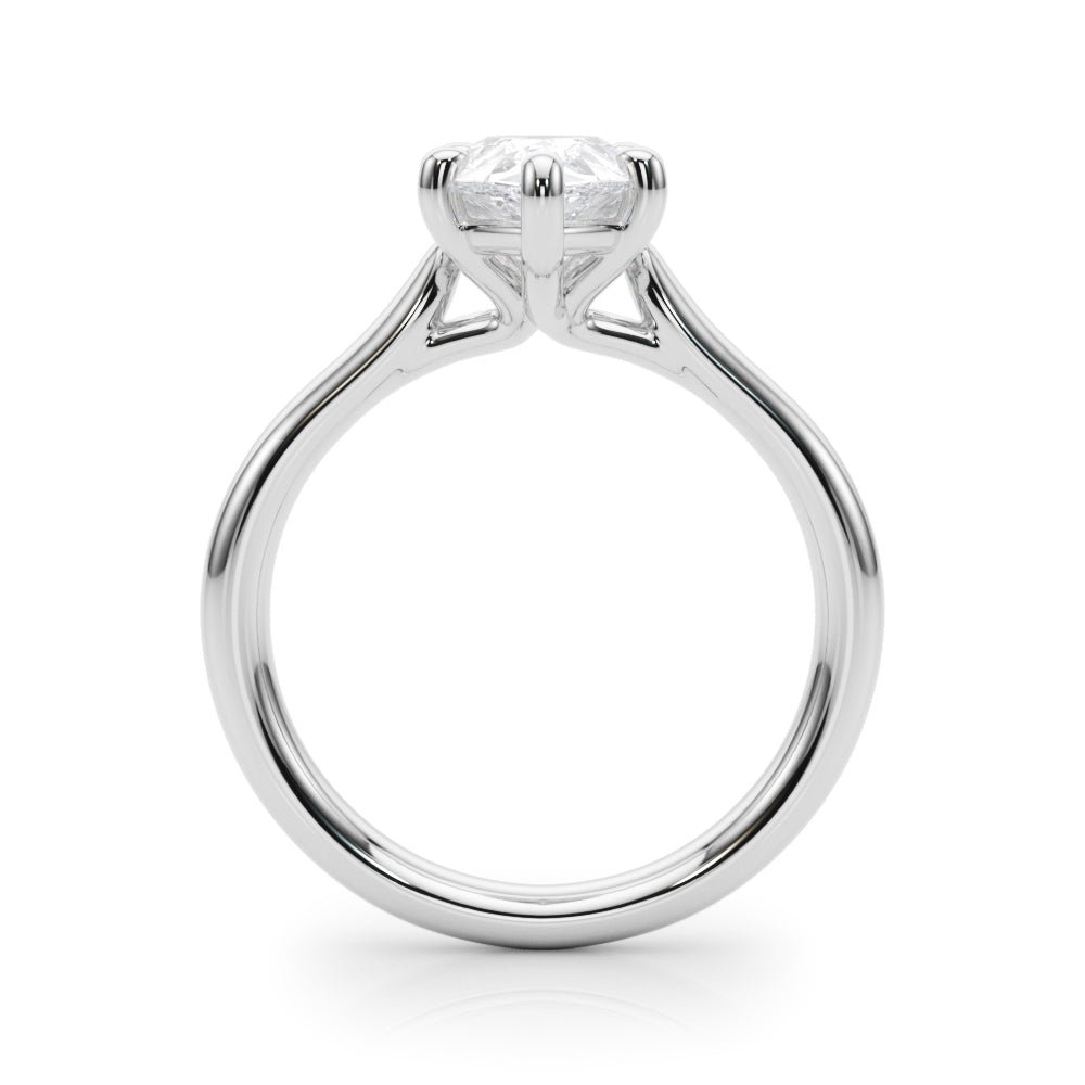 LUMEO Pear Solitaire Diamond Engagement Ring Side View in Platinum 