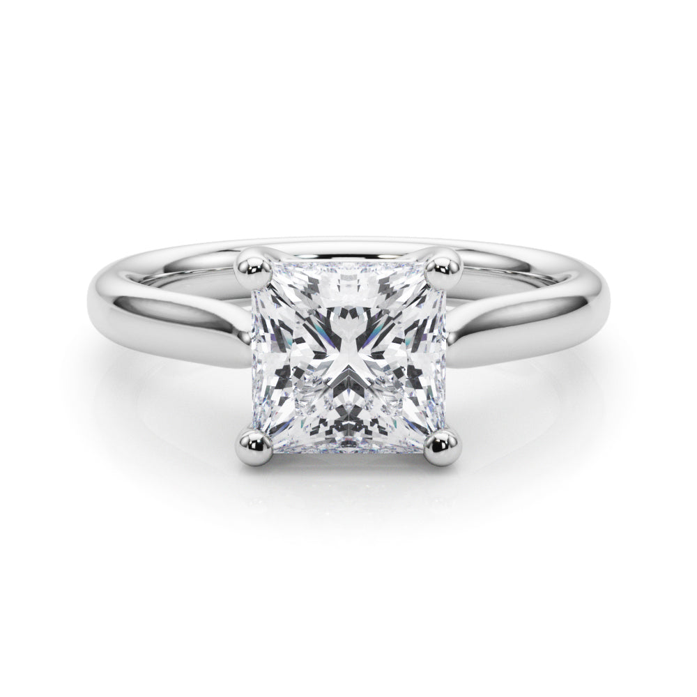 LUMEO Princess Solitaire Diamond Engagement Ring Set in Platinum 