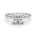 LUMEO Princess Solitaire Diamond Engagement Ring Set in Platinum 