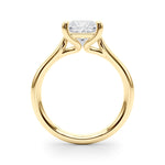 LUMEO Princess Solitaire Diamond Engagement Ring Side View in 18k Solid Yellow Gold 