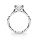 LUMEO Princess Solitaire Diamond Engagement Ring Side View in Platinum 