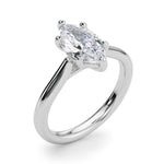 LUMEO Marquise Solitaire Diamond Engagement Ring Angle View in Platinum 