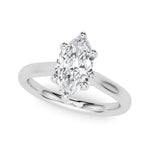 LUMEO Marquise Solitaire Diamond Engagement Ring Front View in Platinum 