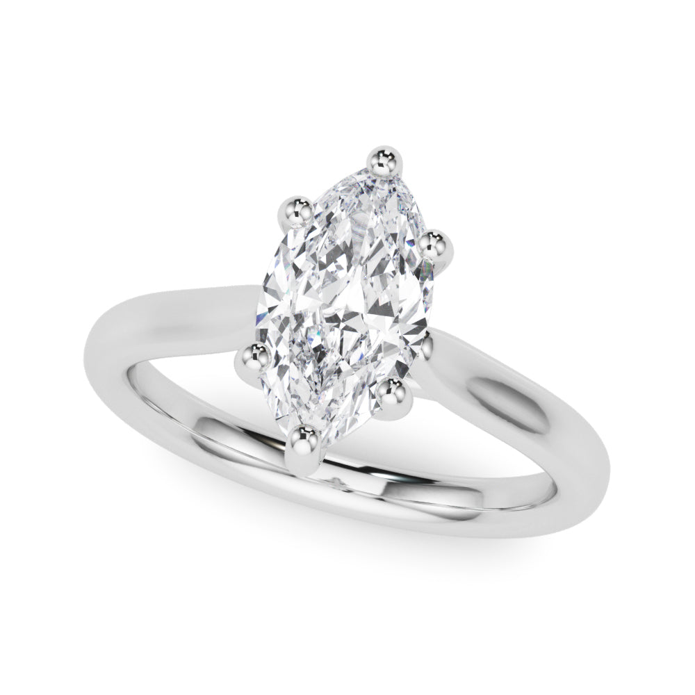 LUMEO Marquise Solitaire Diamond Engagement Ring Front View in Platinum 