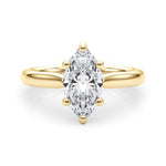 LUMEO Marquise Solitaire Diamond Engagement Ring Set in 18k Solid Yellow Gold 