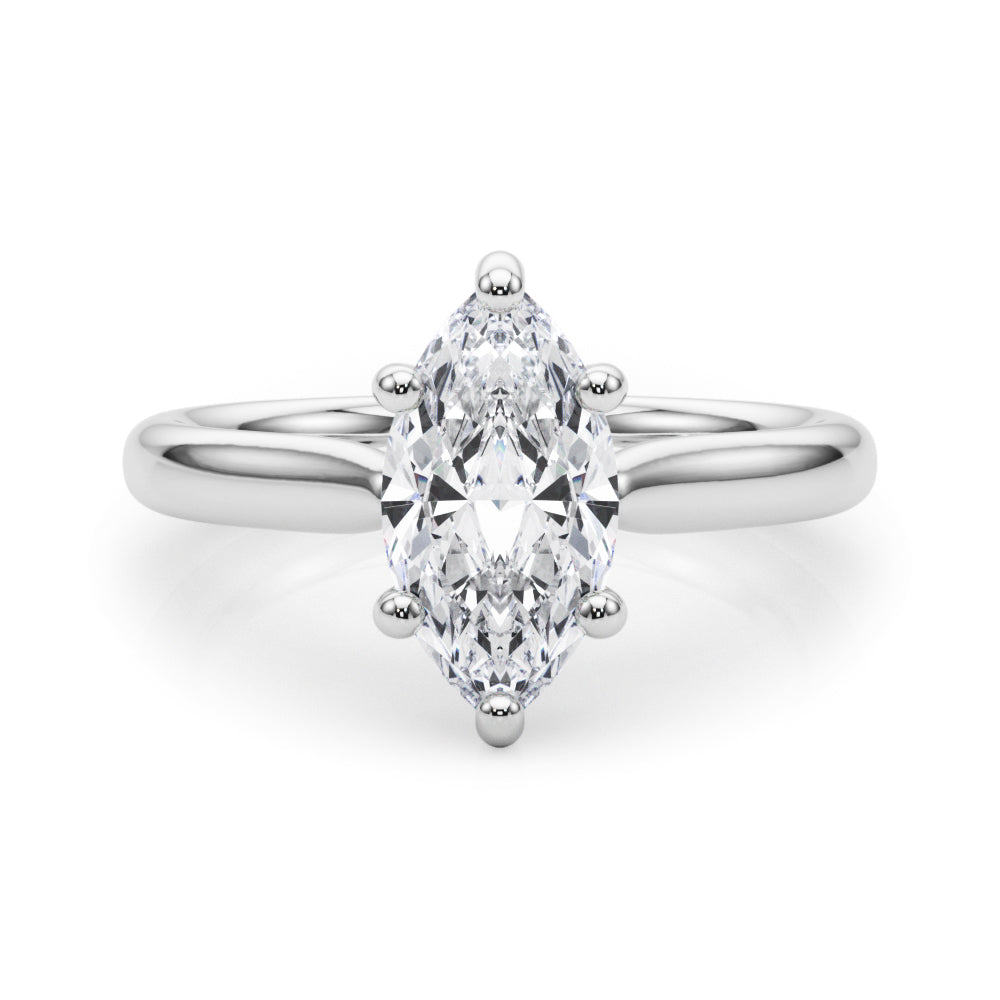 LUMEO Marquise Solitaire Diamond Engagement Ring Set in Platinum 