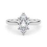 LUMEO Marquise Solitaire Diamond Engagement Ring Set in Platinum 