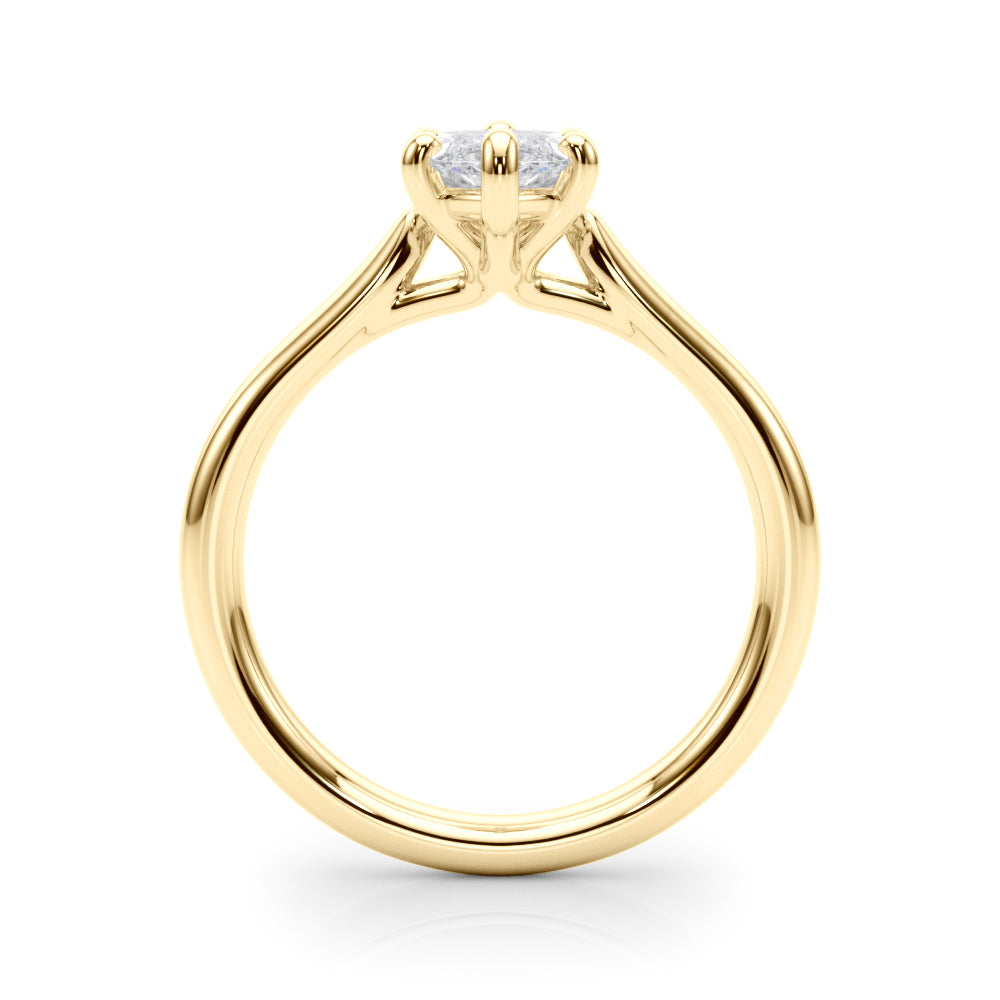 LUMEO Marquise Solitaire Diamond Engagement Ring Side View in 18k Solid Yellow Gold 