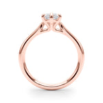 LUMEO Marquise Solitaire Diamond Engagement Ring Side View in 18k Solid Rose Gold 