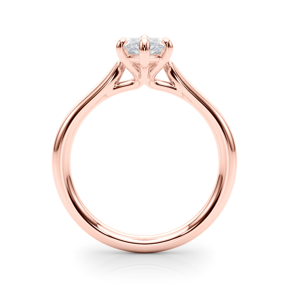 LUMEO Marquise Solitaire Diamond Engagement Ring Side View in 18k Solid Rose Gold 