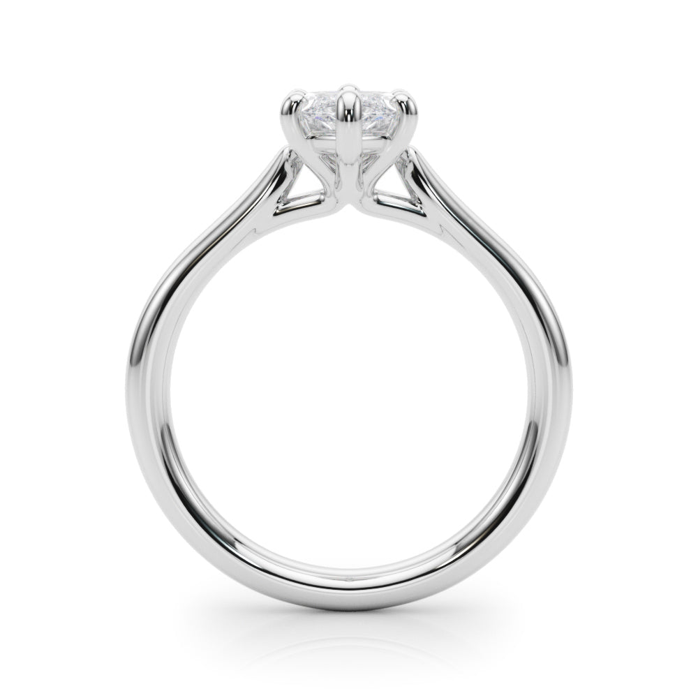 LUMEO Marquise Solitaire Diamond Engagement Ring Side View in Platinum 