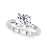 LUMEO Round Solitaire Diamond Engagement Ring Front View in Platinum 