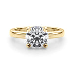 LUMEO Round Solitaire Diamond Engagement Ring Set in 18k Solid Yellow Gold 