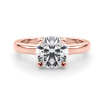 LUMEO Round Solitaire Diamond Engagement Ring Set in 18k Solid Rose Gold 
