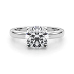 LUMEO Round Solitaire Diamond Engagement Ring Set in Platinum 