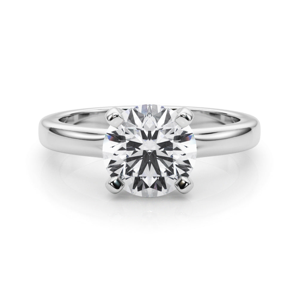 LUMEO Round Solitaire Diamond Engagement Ring Set in Platinum 