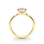 LUMEO Round Solitaire Diamond Engagement Ring Side View in 18k Solid Yellow Gold 