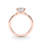 LUMEO Round Solitaire Diamond Engagement Ring Side View in 18k Solid Rose Gold 