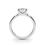 LUMEO Round Solitaire Diamond Engagement Ring Side View in Platinum 