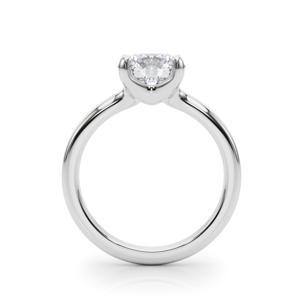 LUMEO Round Solitaire Diamond Engagement Ring Side View in Platinum 