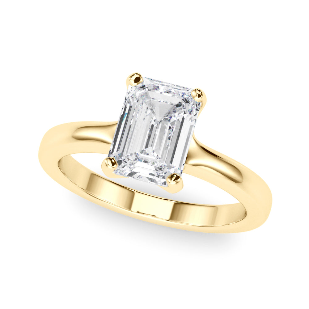 LUMEO Emerald Solitaire Engagement Ring 