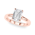 LUMEO Emerald Solitaire Engagement Ring 