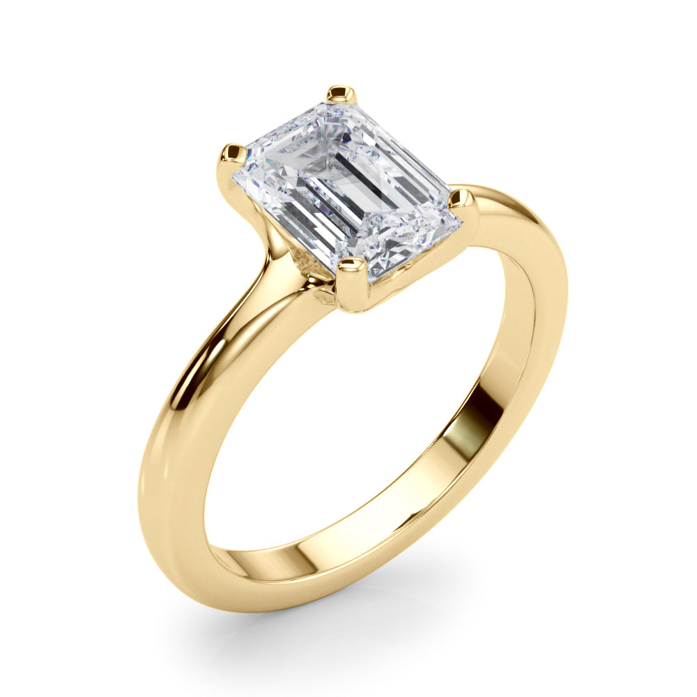 LUMEO Emerald Solitaire Engagement Ring 