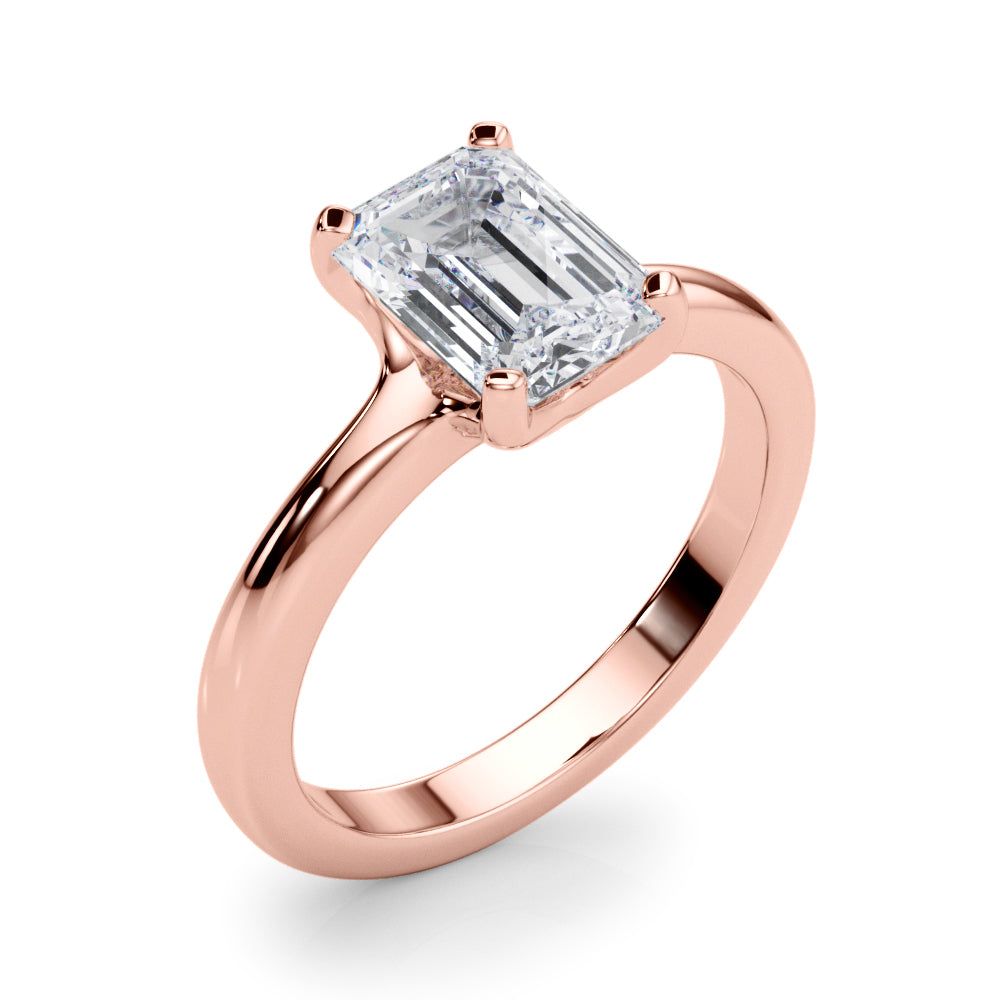 LUMEO Emerald Solitaire Engagement Ring 