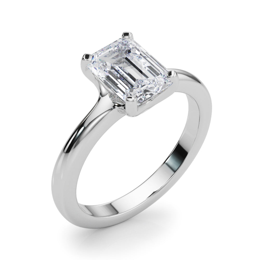 LUMEO Emerald Solitaire Engagement Ring 