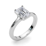 LUMEO Emerald Solitaire Engagement Ring 