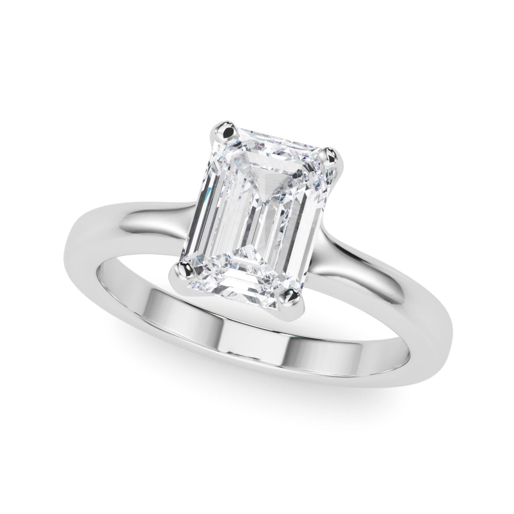 LUMEO Emerald Solitaire Engagement Ring 