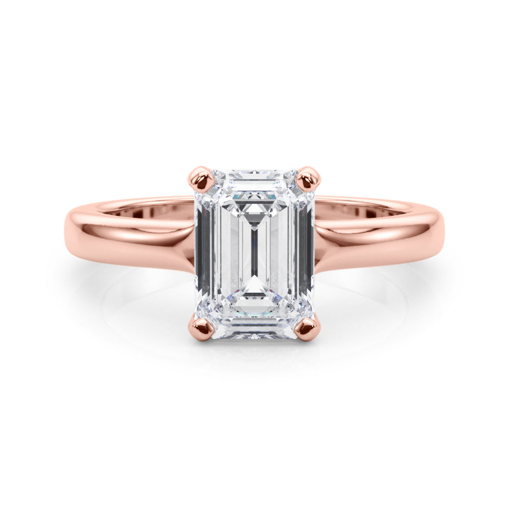 LUMEO Emerald Solitaire Engagement Ring 
