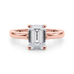 LUMEO Emerald Solitaire Engagement Ring 