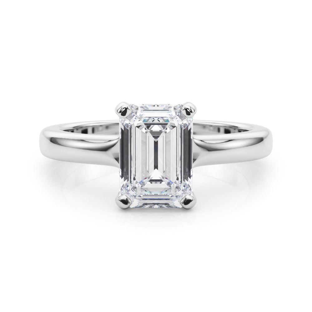 LUMEO Emerald Solitaire Engagement Ring 