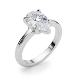 LUMEO Pear Solitaire Diamond Engagement Ring Angle View in Platinum 