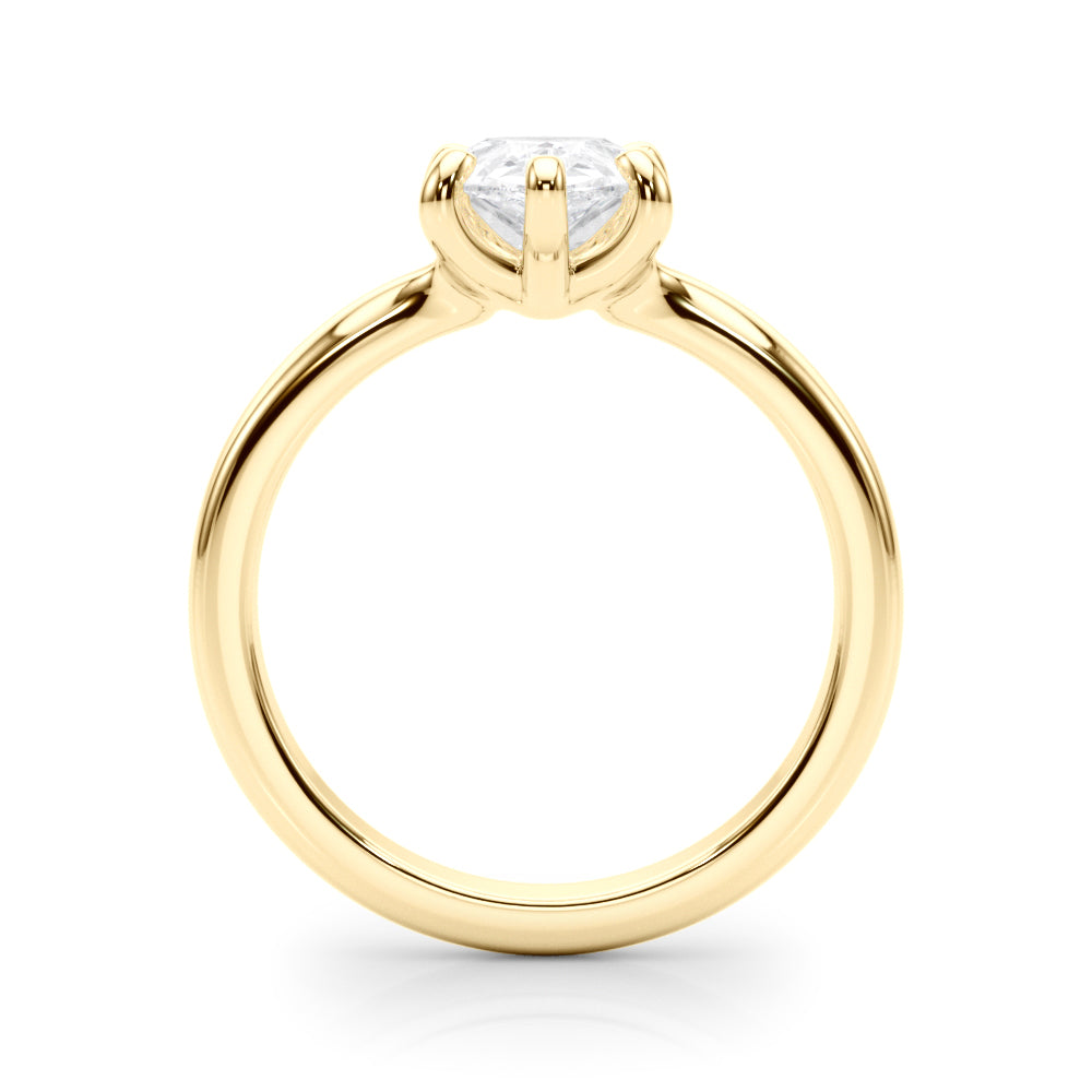 LUMEO Pear Solitaire Diamond Engagement Ring Side View in 18k Solid Yellow Gold 