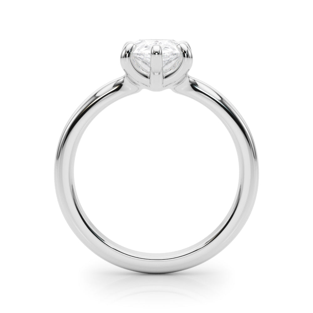 LUMEO Pear Solitaire Diamond Engagement Ring Side View in Platinum 
