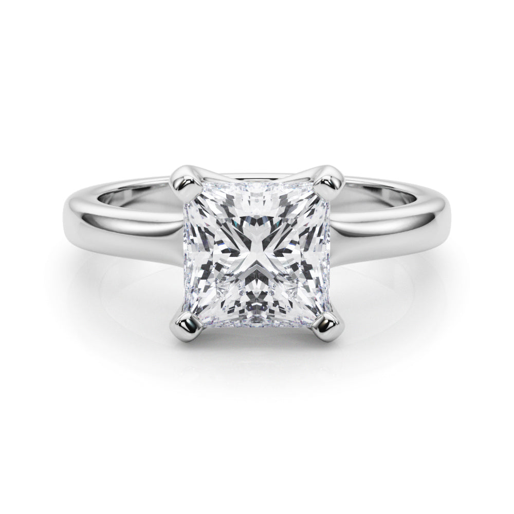 LUMEO Princess Solitaire Diamond Engagement Ring Set in Platinum 