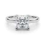 LUMEO Princess Solitaire Diamond Engagement Ring Set in Platinum 