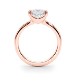 LUMEO Princess Solitaire with Contemporary Shank Diamond Engagement Ring Side View in 18k Solid Rose Gold 