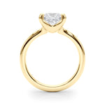 LUMEO Princess Solitaire with Contemporary Shank Diamond Engagement Ring Side View in 18k Solid Yellow Gold 