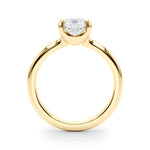LUMEO Cushion Solitaire with Contemporary Shank Diamond Engagement Ring Side View in 18k Solid Yellow Gold 